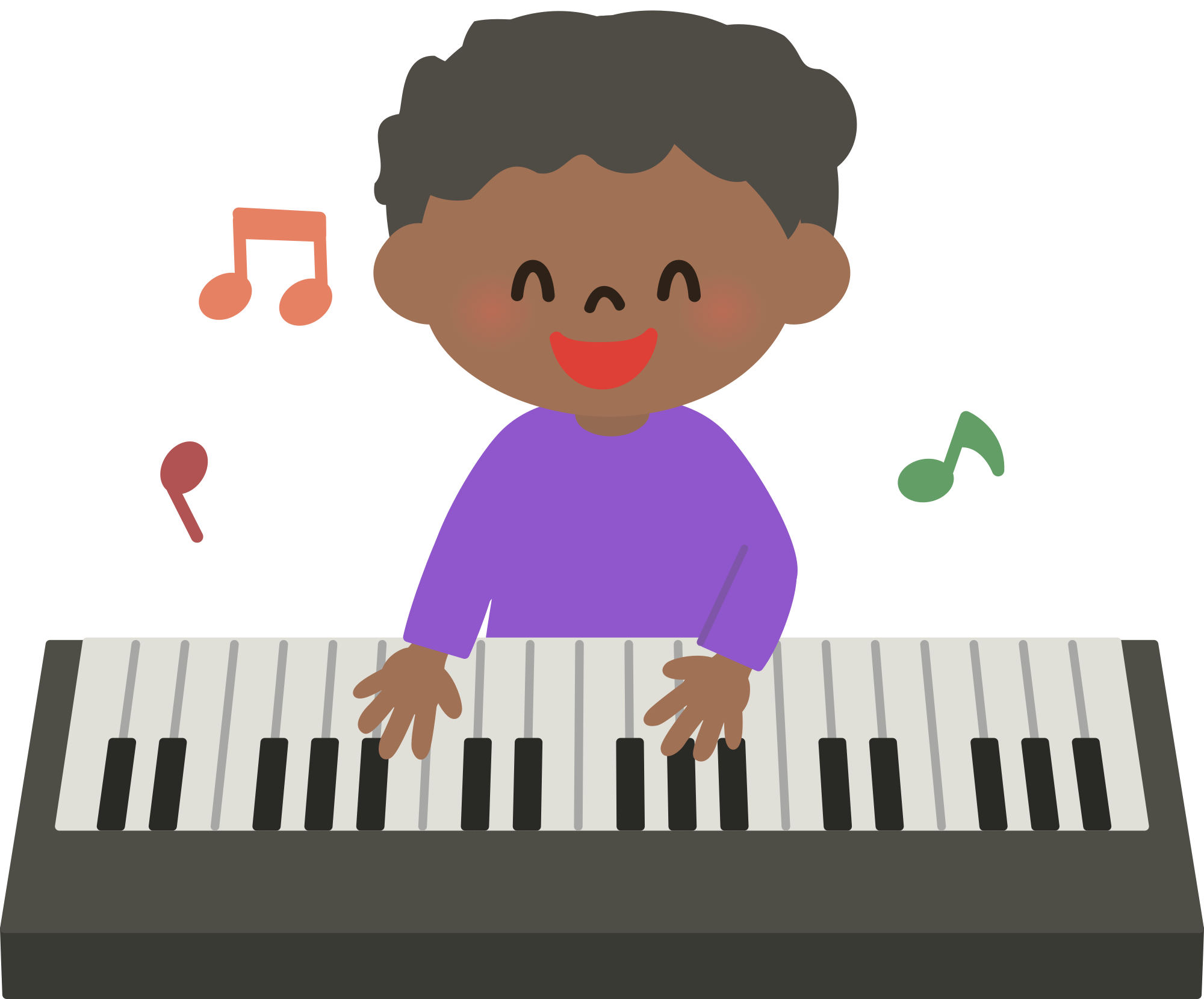 kid playing keyboard