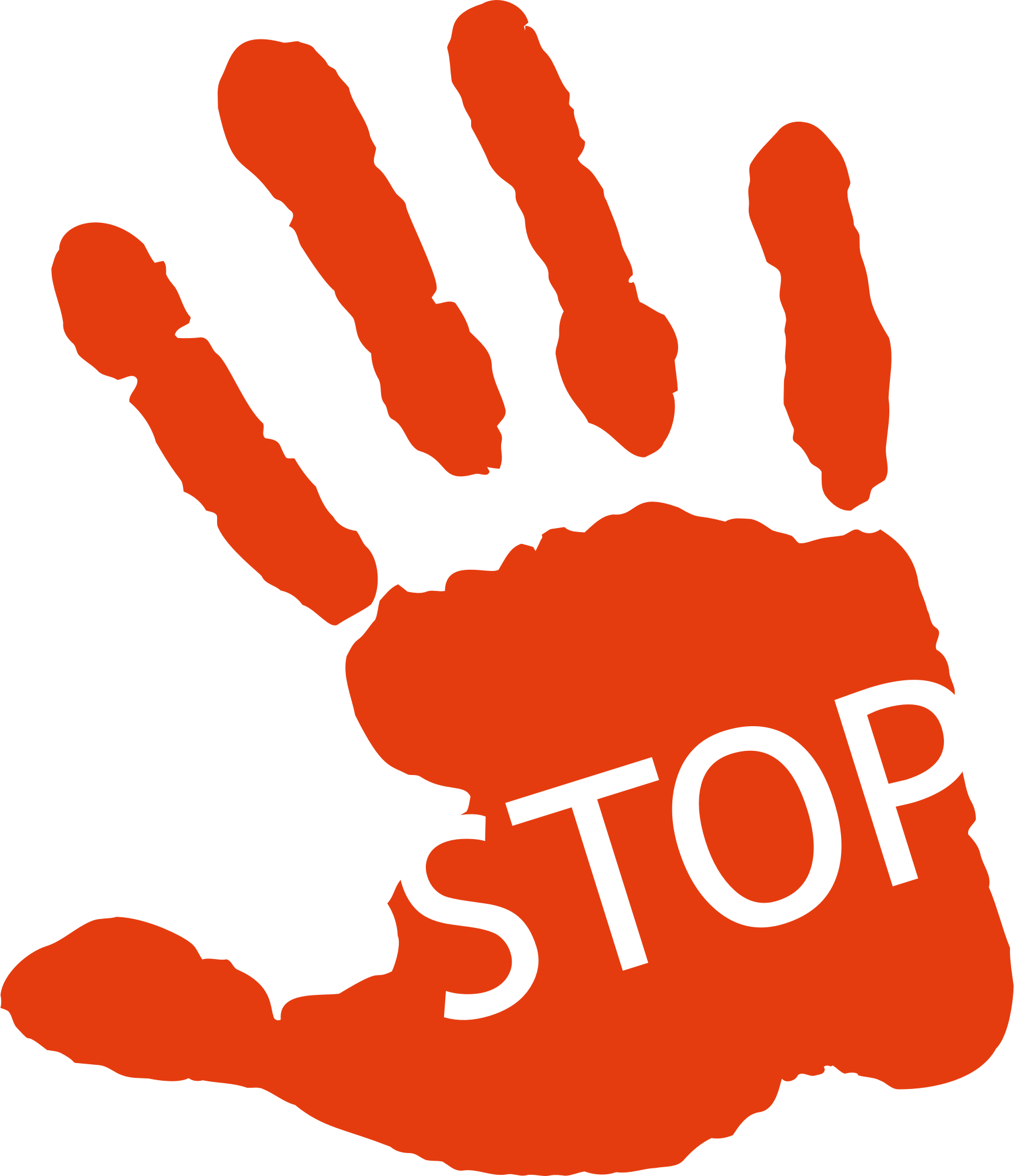 Stop Sign Hand Print Silhouette - Openclipart