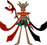 Mage with anubis staff
