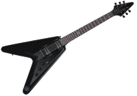 Flying V black guitar