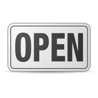 Open Sign plastic