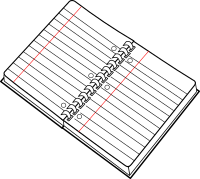 cahier spirale ouvert / open spiral notebook