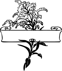 scroll with flower spray