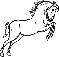 Jumping horse outline