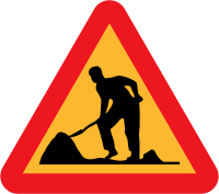 Workman Ahead Roadsign