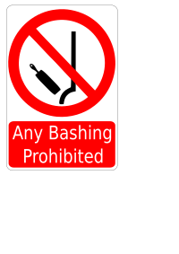Bashing Prohibited Sign
