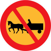 No horse and carts sign
