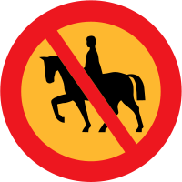 No horse riding sign