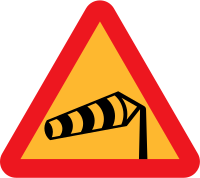Windsock pointing left sign