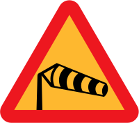 Windsock pointing right sign