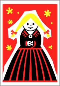 Matchbox label (girl) by Rones