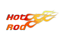 Hot rod text illustration