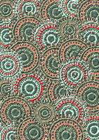 Seafoam Salmon Circle Pattern Scrapbook Paper