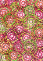 Pink Lime Circle Pattern Scrapbook Paper