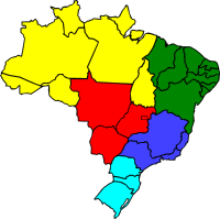 Colored map of Brazil