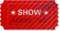 ticket admit one with stamp