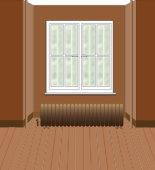 windows behind radiator