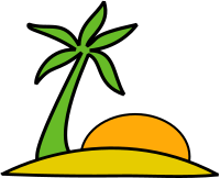 island palm and the sun