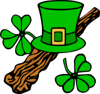 Hat and shillelagh (colour)