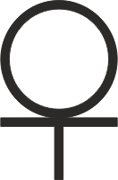Ankh cross 3/4 Below Circle