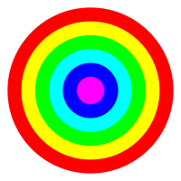 rainbow circle target 6 color