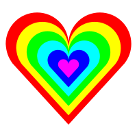 6 color heart