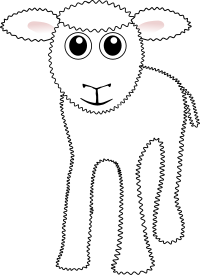 Funny White Lamb Cartoon