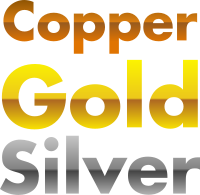 Copper, gold, and silver gradients
