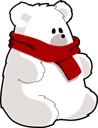 bear with red scarf