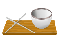 Rice bowl with chopsticks
