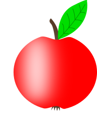 Apple Red with a Green Leaf