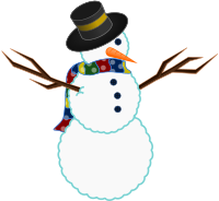 A scarfed Snowman