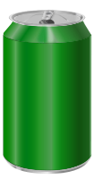 Green soda can