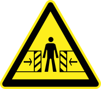 Crushing Risk Warning Sign