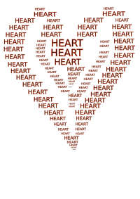 Heart figure done by words