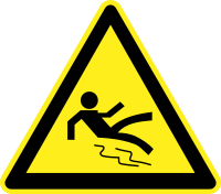 Wet and Slippery Warning Sign