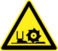Danger Cutter Toe Loss Warning Sign