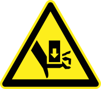 Crush Hazard Warning Sign