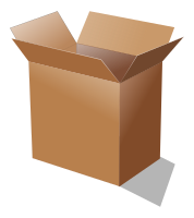 open cardboard box