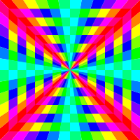 12 color rainbow square tunnel