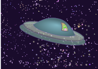 Flying Saucer with Alien
