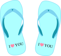 Thong light blue with "I love you"