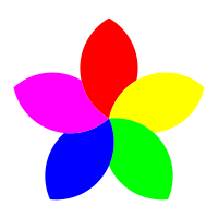 football 5 petal flower