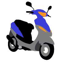 blue scooter