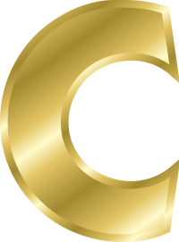 Effect Letters alphabet gold