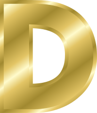 Effect Letters alphabet gold