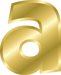 Effect Letters alphabet gold