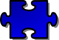 Blue Jigsaw piece 02