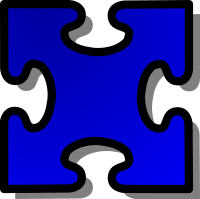 Blue Jigsaw piece 03