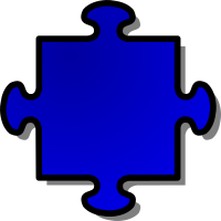 Blue Jigsaw piece 04